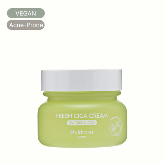 MULDREAM Vegan Green Mild Fresh Facial Cream 60ml - GLAMYU