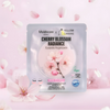 Cherry Blossom Radiance eyepads Korean skincare product with pink cherry blossoms on pastel background