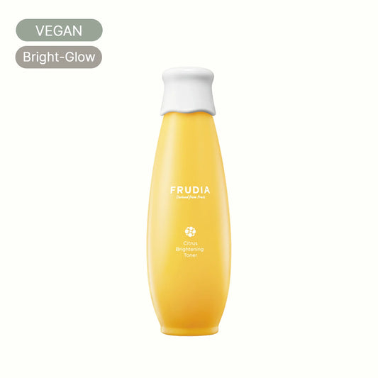 Frudia Citrus Brightening Toner vegan skincare bottle for glowing, radiant skin