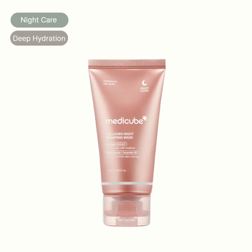 Medicube COLLAGEN NIGHT WRAPPING MASK 75ml tube on white background